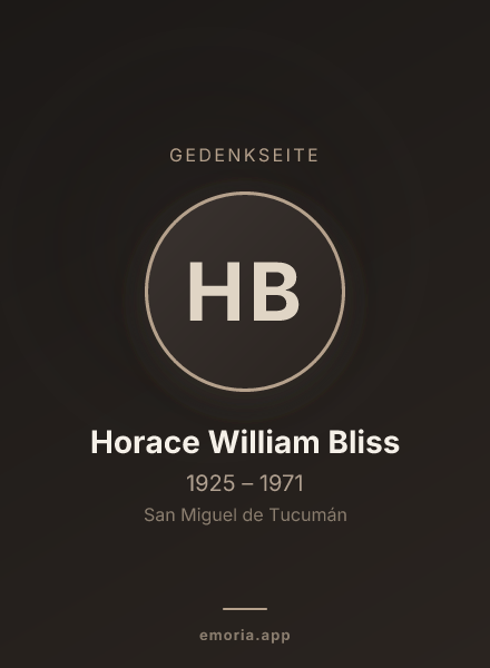 Gedenkportrait von Horace William Bliss