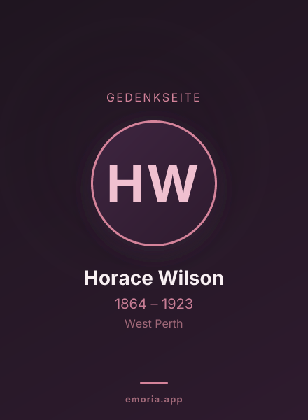 Gedenkportrait von Horace Wilson