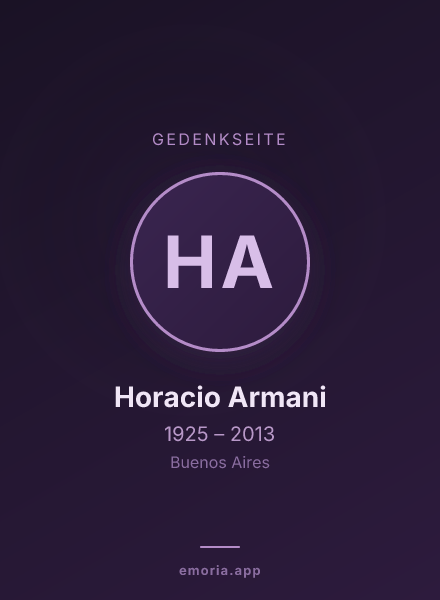 Gedenkportrait von Horacio Armani