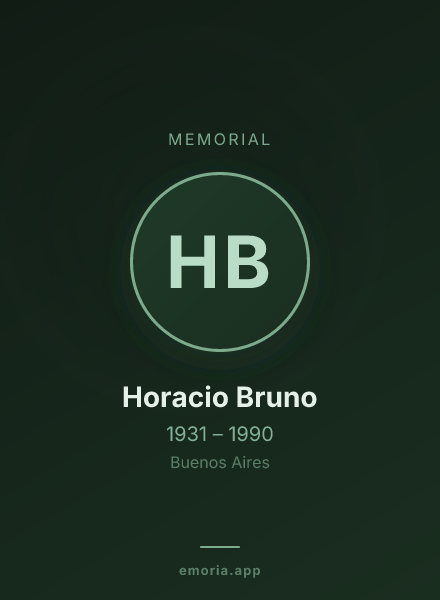 Memorial portrait of Horacio Bruno