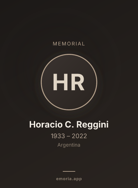 Memorial portrait of Horacio C. Reggini