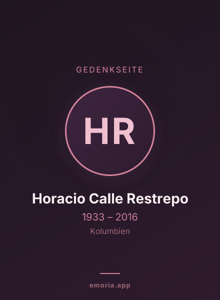 Gedenkportrait von Horacio Calle Restrepo