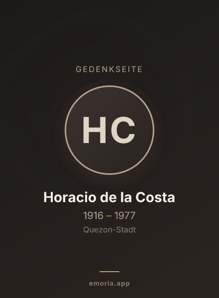 Gedenkportrait von Horacio de la Costa