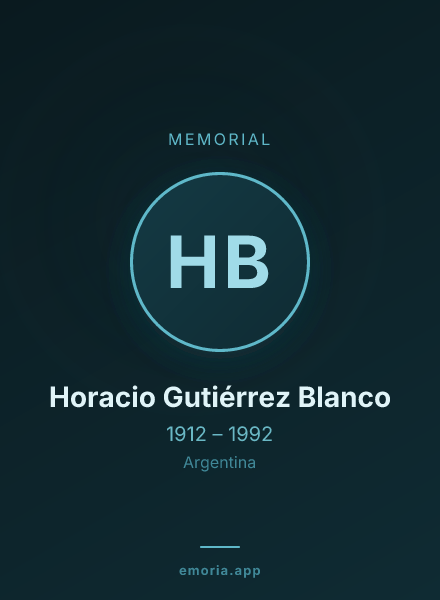 Memorial portrait of Horacio Gutiérrez Blanco