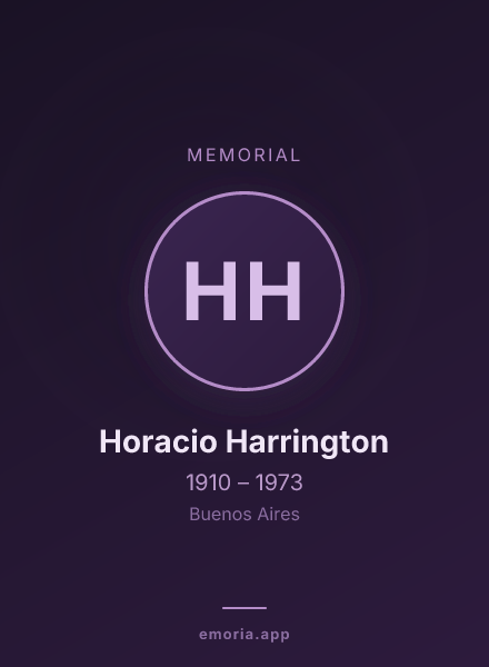 Memorial portrait of Horacio Harrington