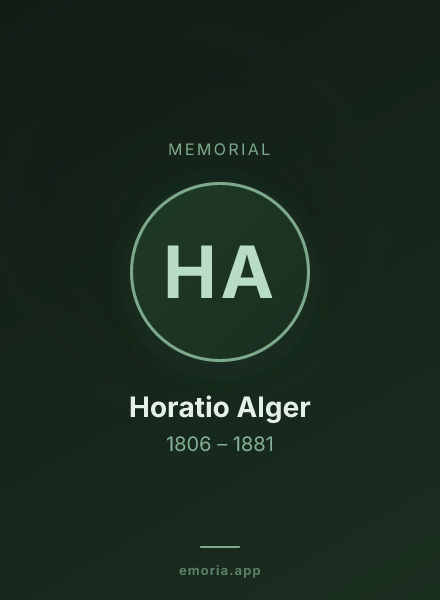 Memorial portrait of Horatio Alger