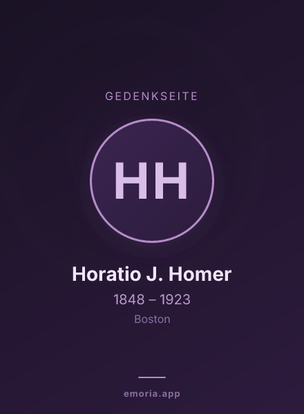 Gedenkportrait von Horatio J. Homer