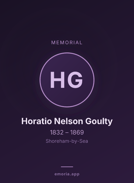 Memorial portrait of Horatio Nelson Goulty
