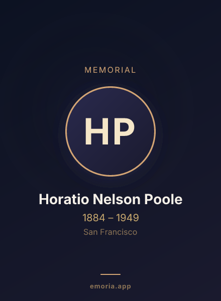 Memorial portrait of Horatio Nelson Poole
