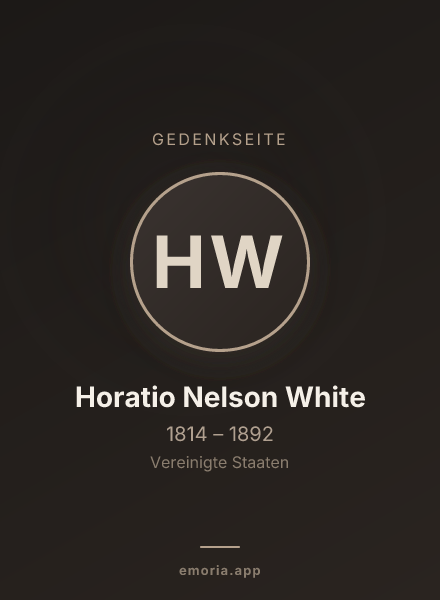 Gedenkportrait von Horatio Nelson White