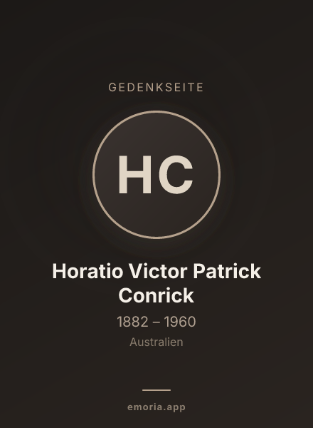 Gedenkportrait von Horatio Victor Patrick Conrick