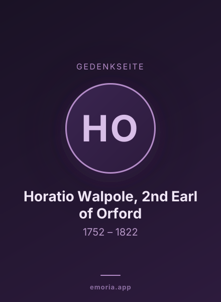 Gedenkportrait von Horatio Walpole, 2nd Earl of Orford