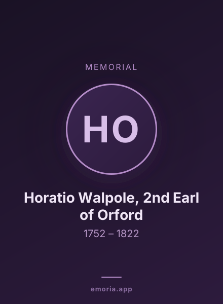 Memorial portrait of Horatio Walpole, 2nd Earl of Orford