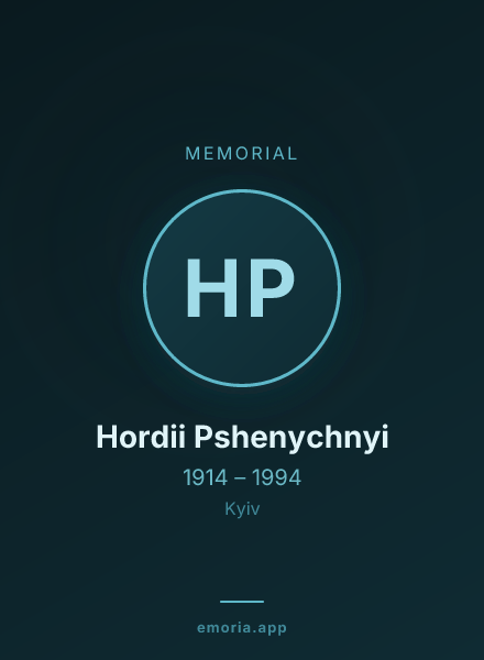 Memorial portrait of Hordii Pshenychnyi