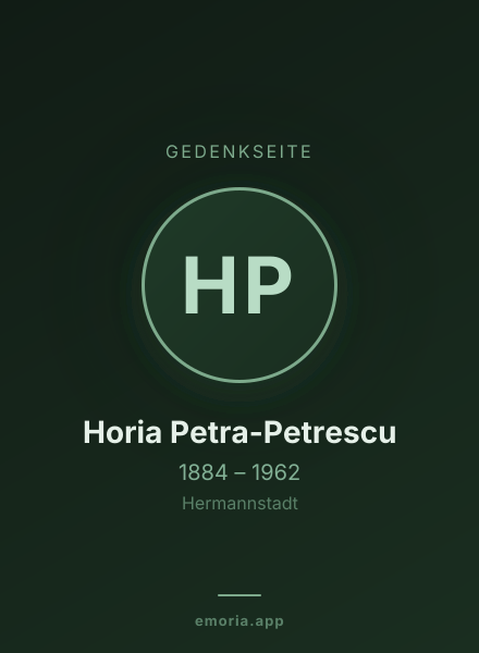 Gedenkportrait von Horia Petra-Petrescu