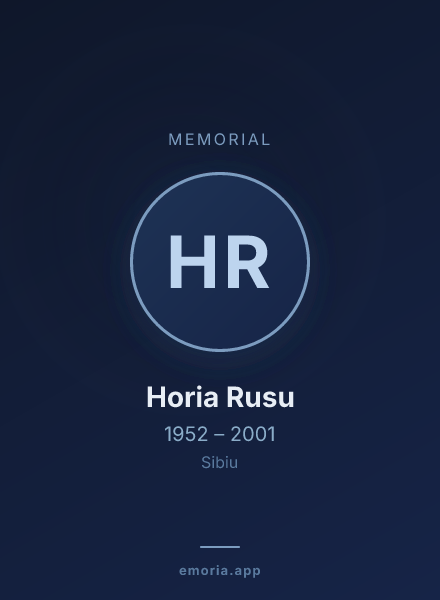 Memorial portrait of Horia Rusu