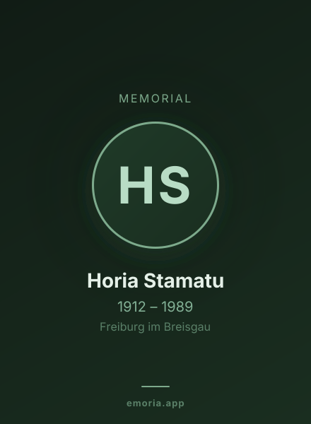 Memorial portrait of Horia Stamatu