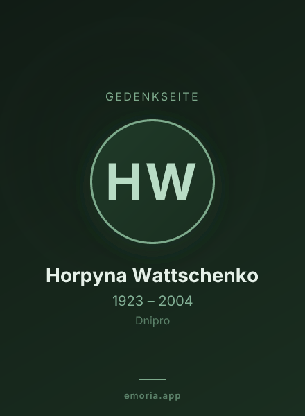 Gedenkportrait von Horpyna Wattschenko