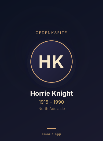 Gedenkportrait von Horrie Knight