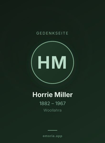 Gedenkportrait von Horrie Miller