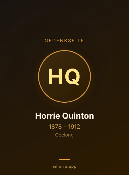 Gedenkportrait von Horrie Quinton