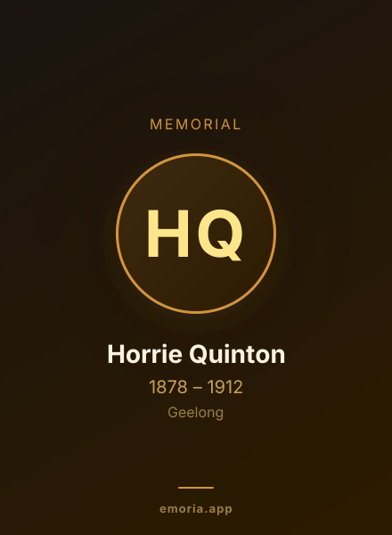 Memorial portrait of Horrie Quinton