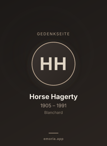 Gedenkportrait von Horse Hagerty