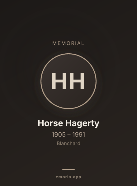 Memorial portrait of Horse Hagerty