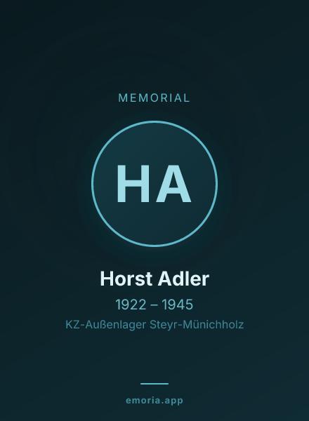 Memorial portrait of Horst Adler