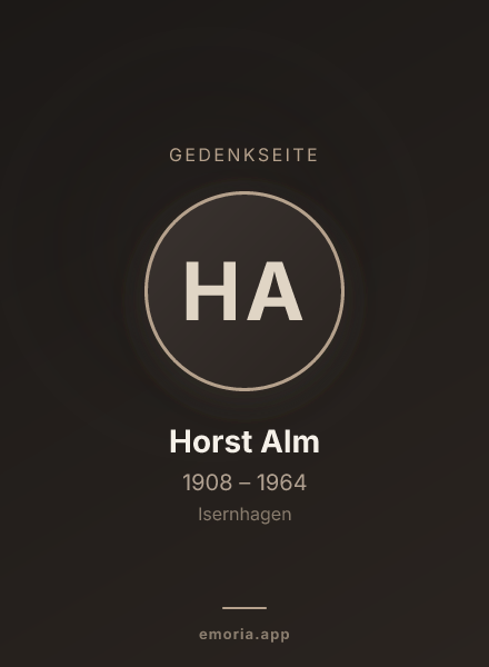 Gedenkportrait von Horst Alm