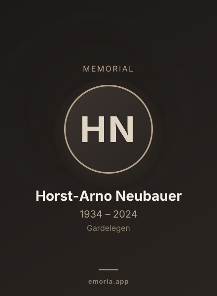 Memorial portrait of Horst-Arno Neubauer