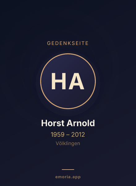 Gedenkportrait von Horst Arnold