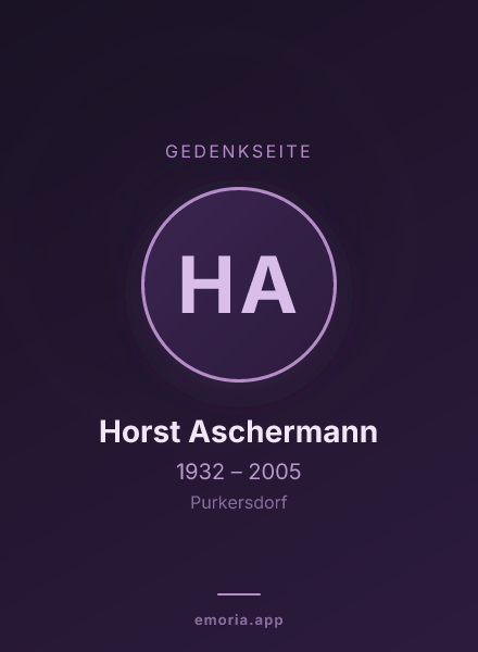Gedenkportrait von Horst Aschermann
