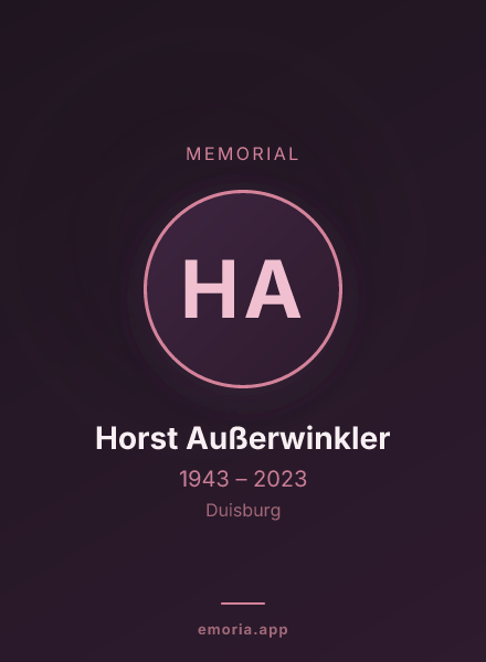Memorial portrait of Horst Außerwinkler
