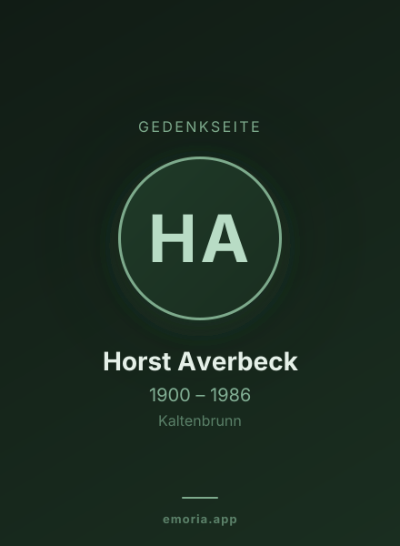 Gedenkportrait von Horst Averbeck