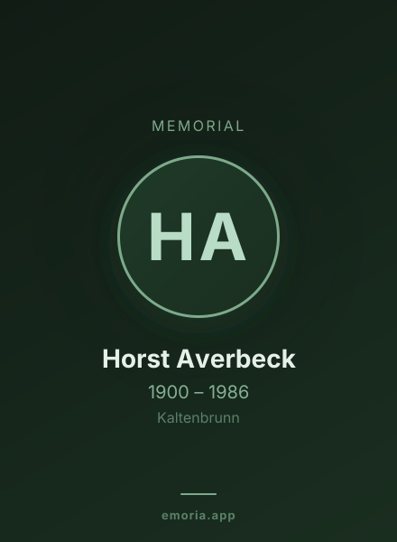 Memorial portrait of Horst Averbeck