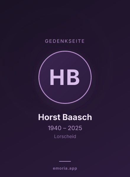 Gedenkportrait von Horst Baasch