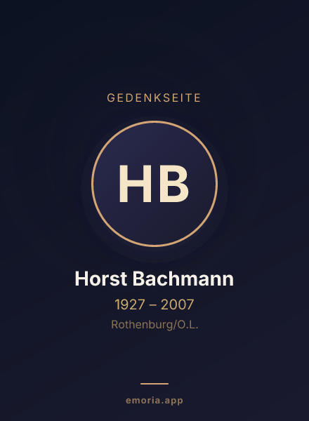 Gedenkportrait von Horst Bachmann