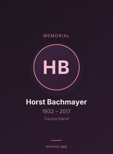 Memorial portrait of Horst Bachmayer