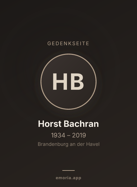 Gedenkportrait von Horst Bachran