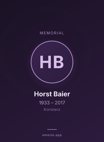 Memorial portrait of Horst Baier