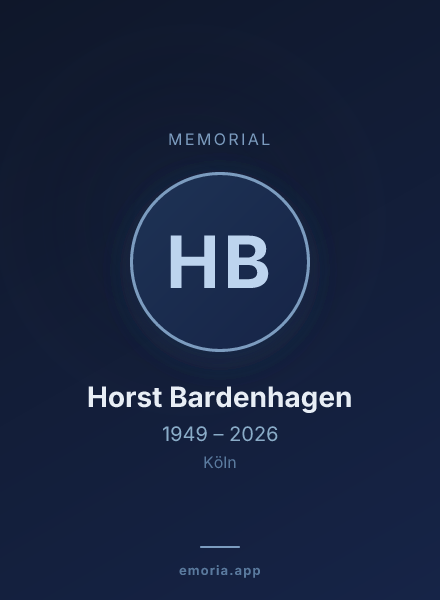 Memorial portrait of Horst Bardenhagen