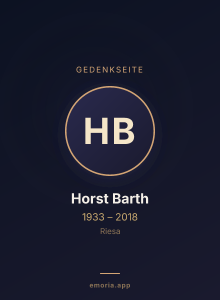 Gedenkportrait von Horst Barth