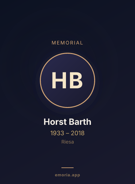 Memorial portrait of Horst Barth