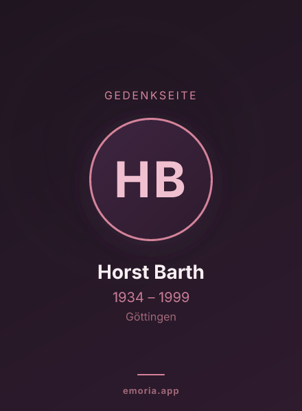 Gedenkportrait von Horst Barth