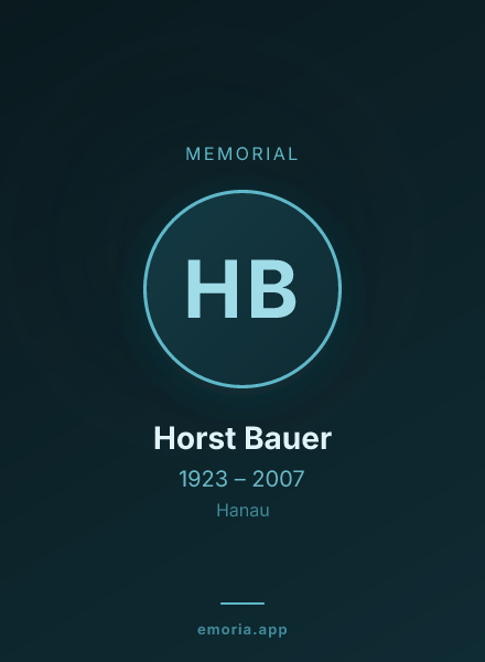 Memorial portrait of Horst Bauer