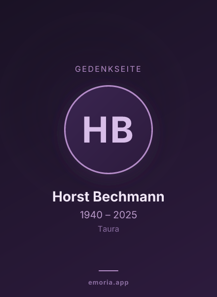 Gedenkportrait von Horst Bechmann