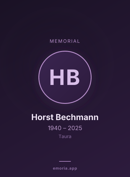 Memorial portrait of Horst Bechmann