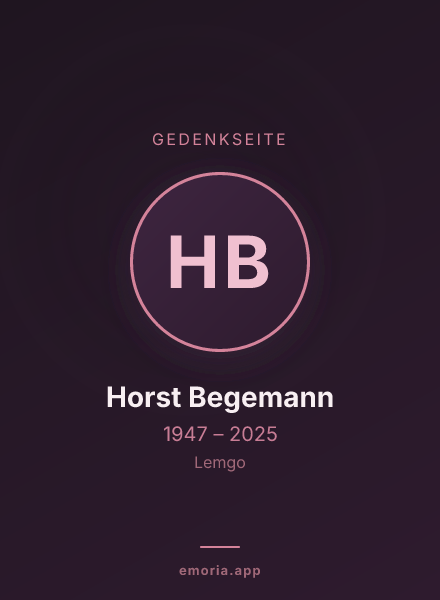 Gedenkportrait von Horst Begemann