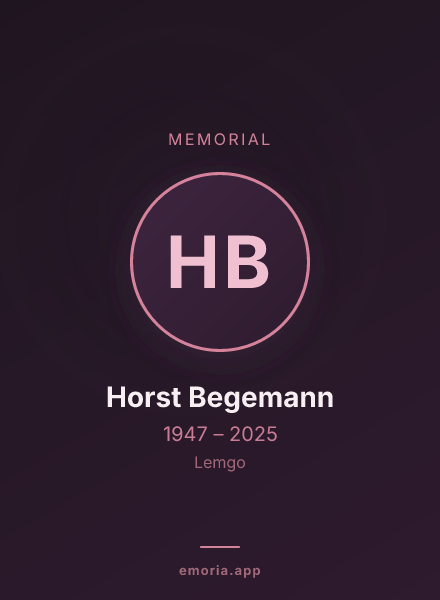 Memorial portrait of Horst Begemann